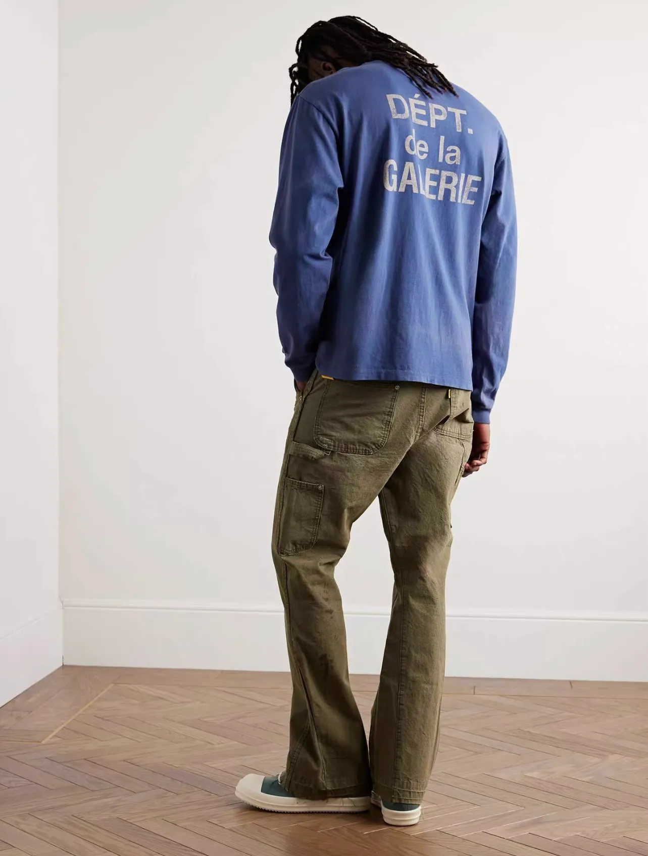 GALLERY FRENCH L/S TEE/NAVY French ripple washed long-sleeved TEE faded blue S-XL cylindrical fabric Assute garment dyeing heavy-wash water-coated fading treatment simulates natural sun fading effect printed distressing treatment top-notch craftsmanship completely matched accessories